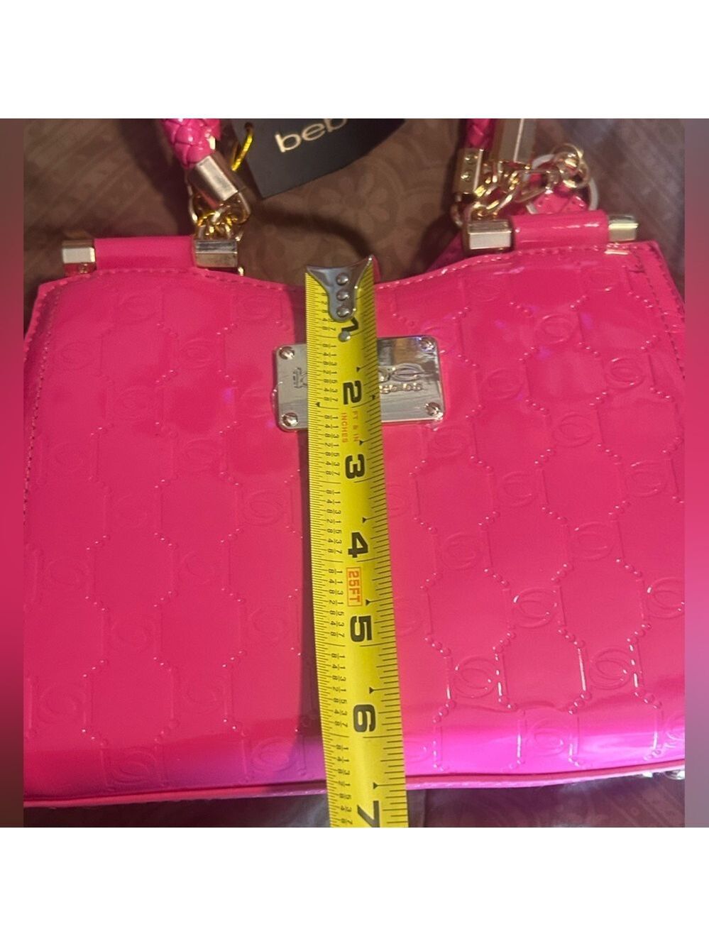 Bebe hot  Pink cross body  with Gold Accents - Picture 11 of 11
